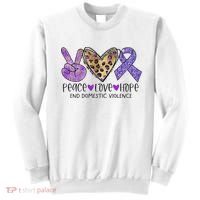 Peace Love Hope End Domestic Violence Awareness Sweatshirt thumb 0