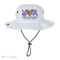 Peace Love Hope End Domestic Violence Awareness Bucket Hat thumb 0