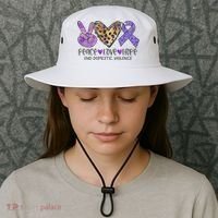 Peace Love Hope End Domestic Violence Awareness Bucket Hat thumb 3