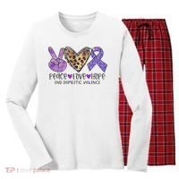 Peace Love Hope End Domestic Violence Awareness Women's Long Sleeve Flannel Pajama Set  thumb 0