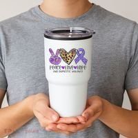 Peace Love Hope End Domestic Violence Awareness Tumbler thumb 2