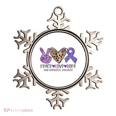 Peace Love Hope End Domestic Violence Awareness Ornament