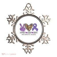Peace Love Hope End Domestic Violence Awareness Ornament thumb 0