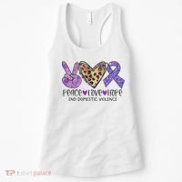 Peace Love Hope End Domestic Violence Awareness Women's Tank Top thumb 0