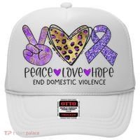 Peace Love Hope End Domestic Violence Awareness Hat thumb 0