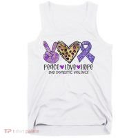 Peace Love Hope End Domestic Violence Awareness Tank Top thumb 0