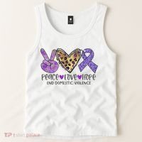 Peace Love Hope End Domestic Violence Awareness Tank Top thumb 2