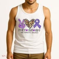 Peace Love Hope End Domestic Violence Awareness Tank Top thumb 3