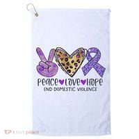 Peace Love Hope End Domestic Violence Awareness Golf Towel thumb 0