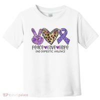 Peace Love Hope End Domestic Violence Awareness Toddler T-Shirt thumb 0