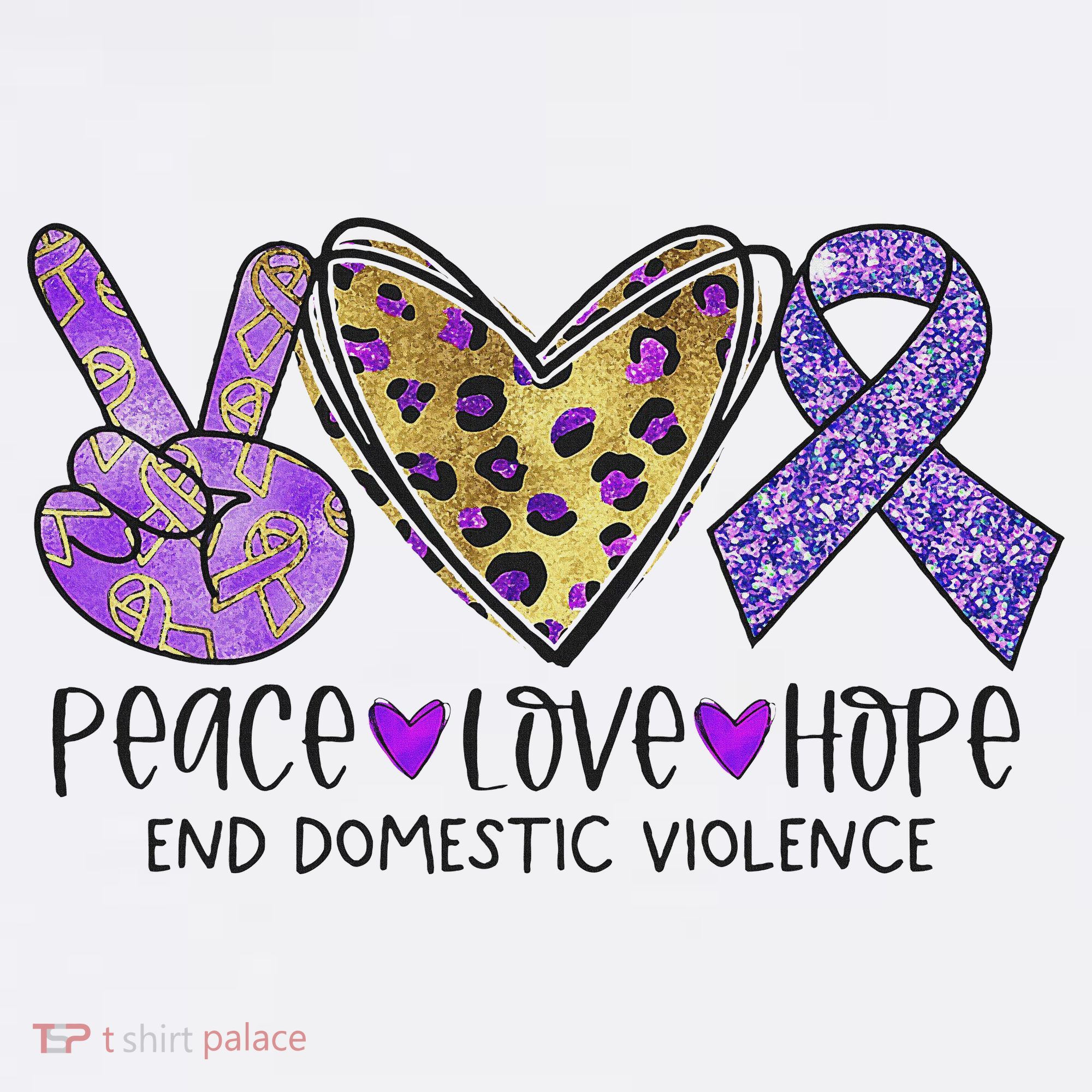 Peace Love Hope End Domestic Violence Awareness Women's Long Sleeve Shirt