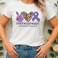 Peace Love Hope End Domestic Violence Awareness Women's T-Shirt thumb 2