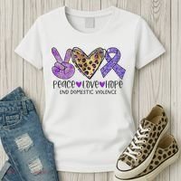 Peace Love Hope End Domestic Violence Awareness Women's T-Shirt thumb 3