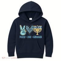 Peace Love Hanukkah Kids Hoodie thumb 0