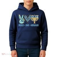 Peace Love Hanukkah Kids Hoodie thumb 4