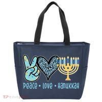 Peace Love Hanukkah Tote Bag thumb 0