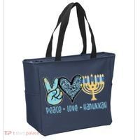 Peace Love Hanukkah Tote Bag thumb 2