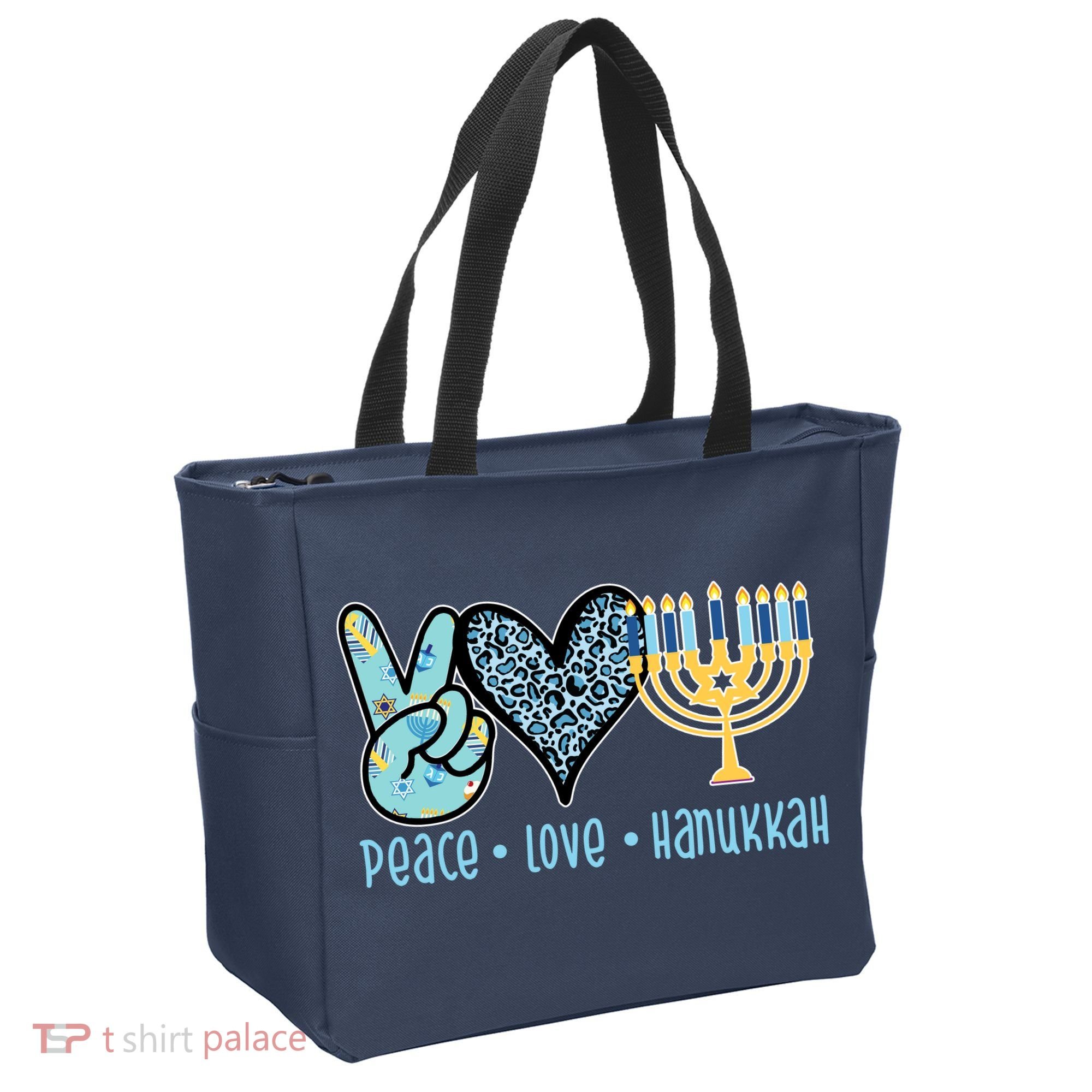 Peace Love Hanukkah Tote Bag