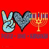 Peace Love Hanukkah Santa Hat thumb 1