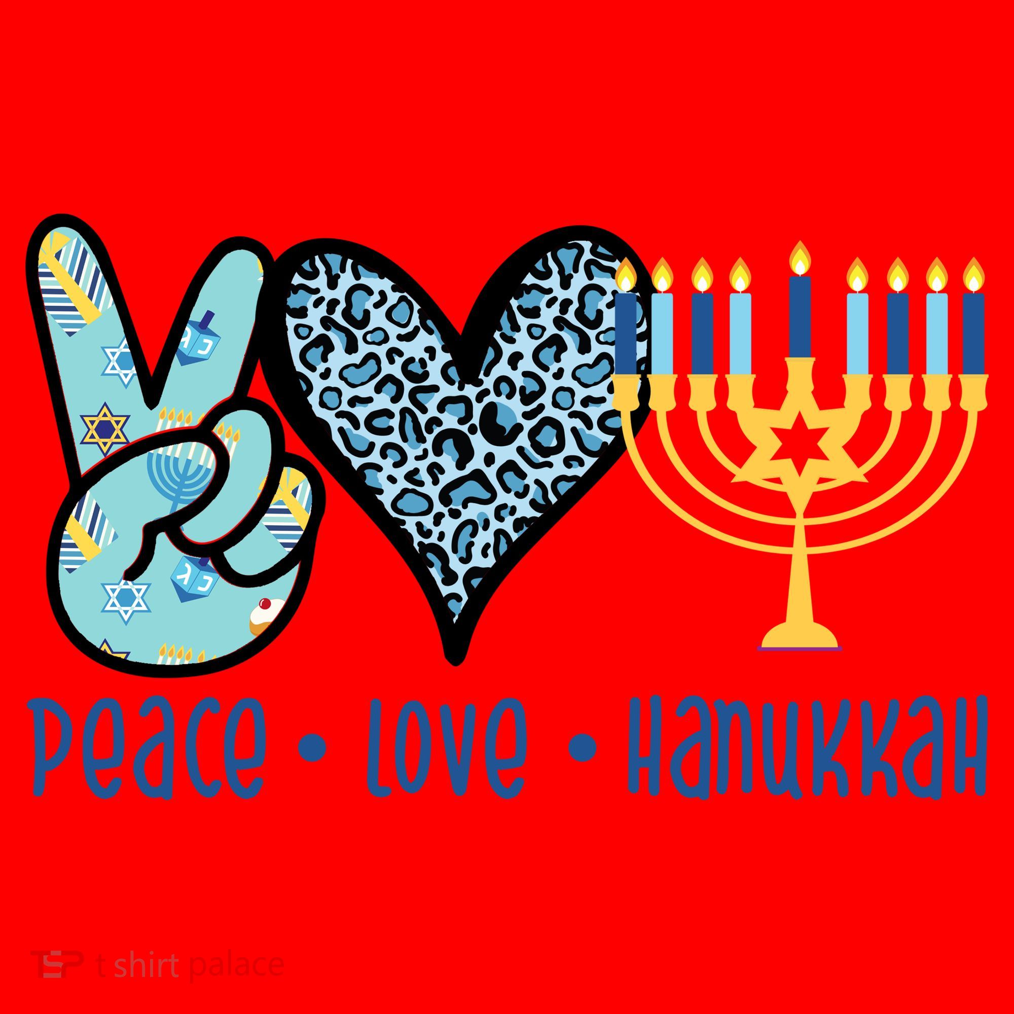 Peace Love Hanukkah Santa Hat