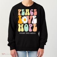 Peace Love Hope Pulmonary Fibrosis Awareness Gift Women's Sweatshirt thumb 0