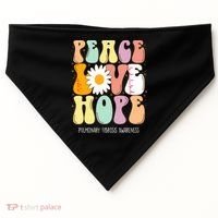 Peace Love Hope Pulmonary Fibrosis Awareness Gift USA-Made Doggie Bandana thumb 0
