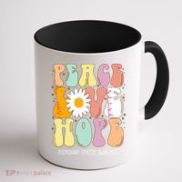 Peace Love Hope Pulmonary Fibrosis Awareness Gift Coffee Mug thumb 1