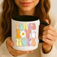 Peace Love Hope Pulmonary Fibrosis Awareness Gift Coffee Mug thumb 3