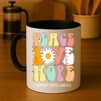 Peace Love Hope Pulmonary Fibrosis Awareness Gift Coffee Mug thumb 4