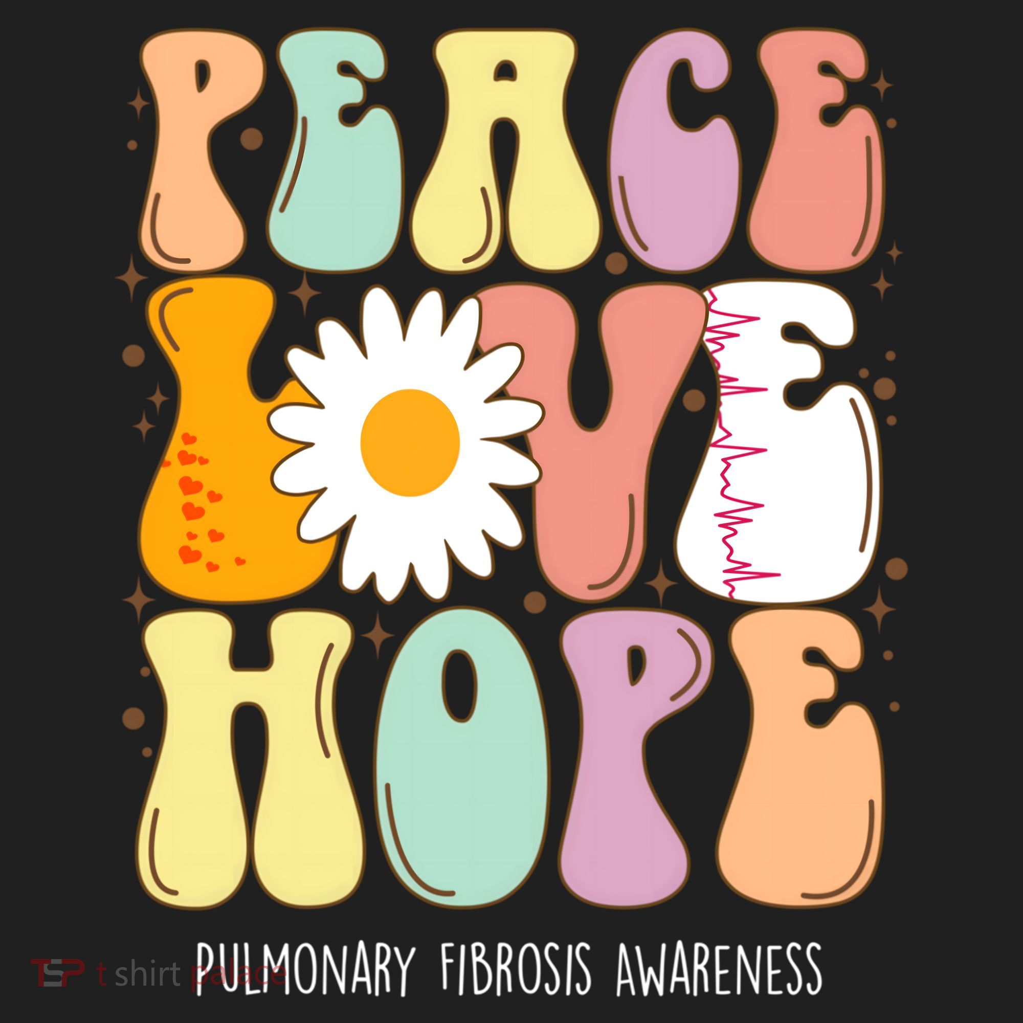 Peace Love Hope Pulmonary Fibrosis Awareness Gift Beanie