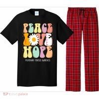 Peace Love Hope Pulmonary Fibrosis Awareness Gift Pajama Set thumb 0
