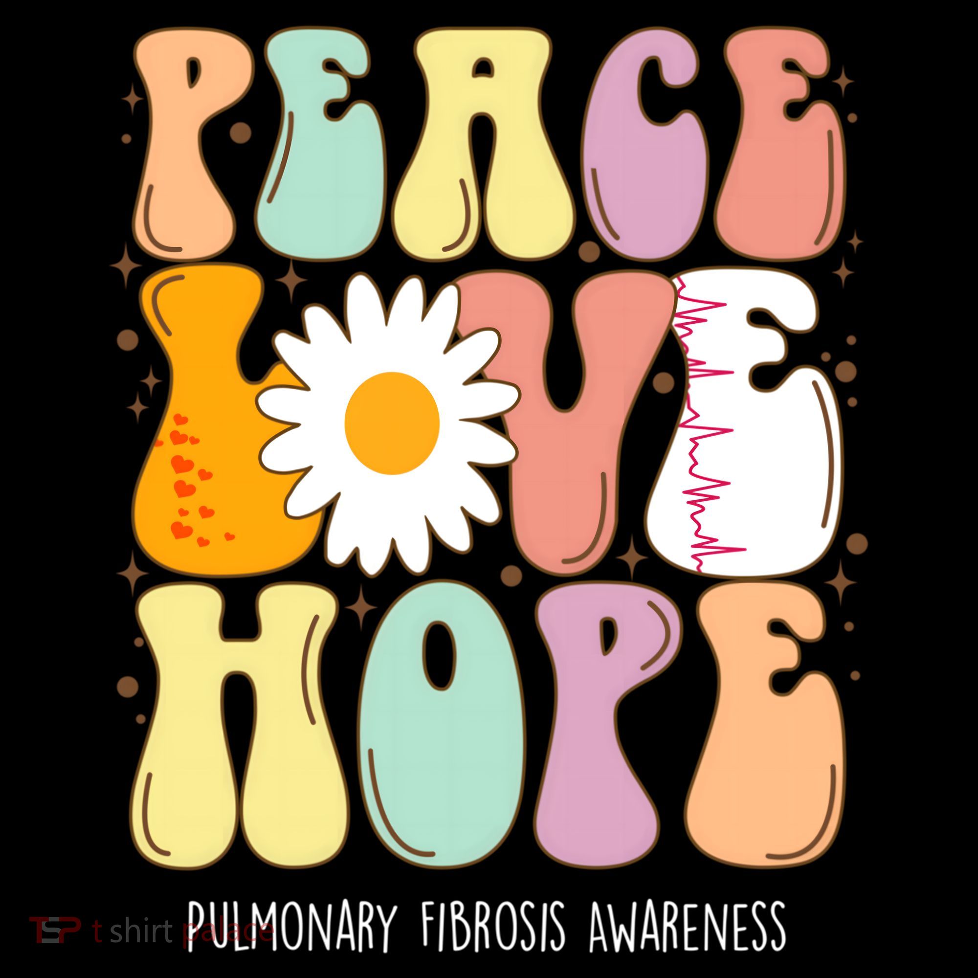 Peace Love Hope Pulmonary Fibrosis Awareness Gift Women's Hoodie