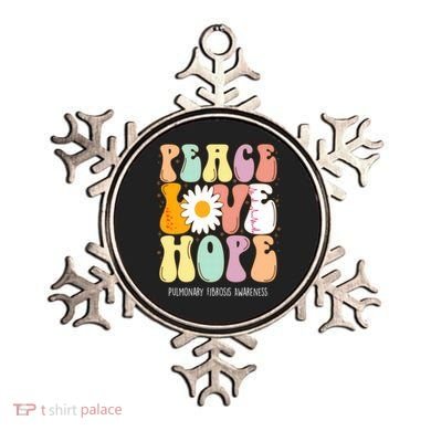Peace Love Hope Pulmonary Fibrosis Awareness Gift Ornament