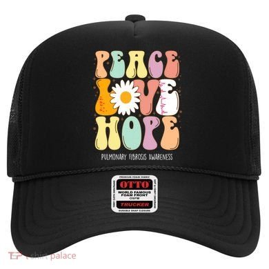 Peace Love Hope Pulmonary Fibrosis Awareness Gift Hat