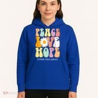 Peace Love Hope Pulmonary Fibrosis Awareness Gift Hoodie thumb 5