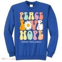 Peace Love Hope Pulmonary Fibrosis Awareness Gift Sweatshirt thumb 0