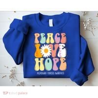 Peace Love Hope Pulmonary Fibrosis Awareness Gift Sweatshirt thumb 2