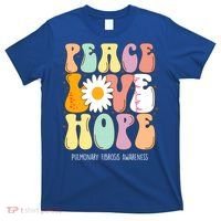 Peace Love Hope Pulmonary Fibrosis Awareness Gift T-Shirt thumb 0