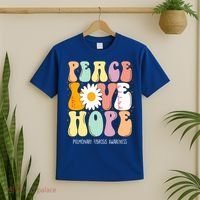 Peace Love Hope Pulmonary Fibrosis Awareness Gift T-Shirt thumb 2