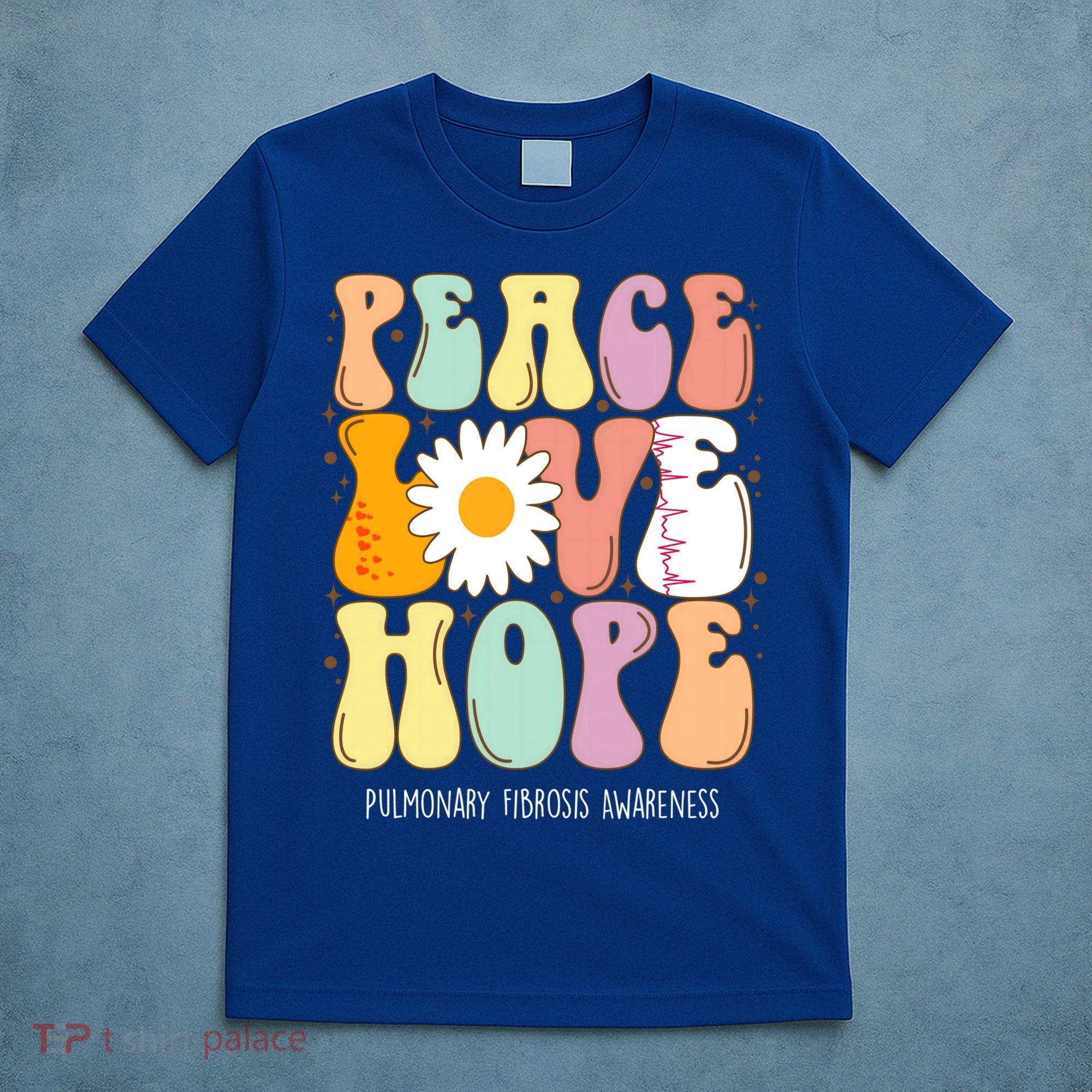 Peace Love Hope Pulmonary Fibrosis Awareness Gift T-Shirt