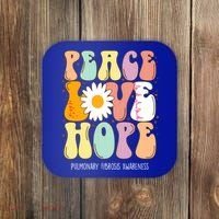 Peace Love Hope Pulmonary Fibrosis Awareness Gift Coaster thumb 0