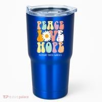Peace Love Hope Pulmonary Fibrosis Awareness Gift Tumbler thumb 0