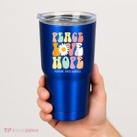 Peace Love Hope Pulmonary Fibrosis Awareness Gift Tumbler thumb 2