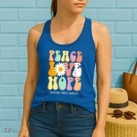 Peace Love Hope Pulmonary Fibrosis Awareness Gift Women's Tank Top thumb 2