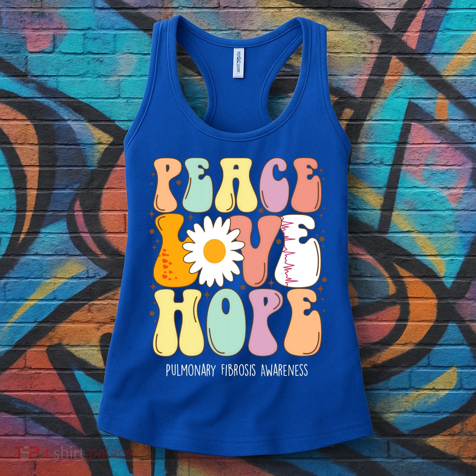 Peace Love Hope Pulmonary Fibrosis Awareness Gift Women's Tank Top
