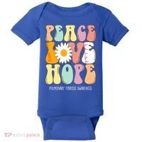 Peace Love Hope Pulmonary Fibrosis Awareness Gift Baby Bodysuit thumb 0