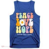 Peace Love Hope Pulmonary Fibrosis Awareness Gift Tank Top thumb 0