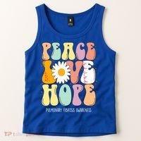 Peace Love Hope Pulmonary Fibrosis Awareness Gift Tank Top thumb 2