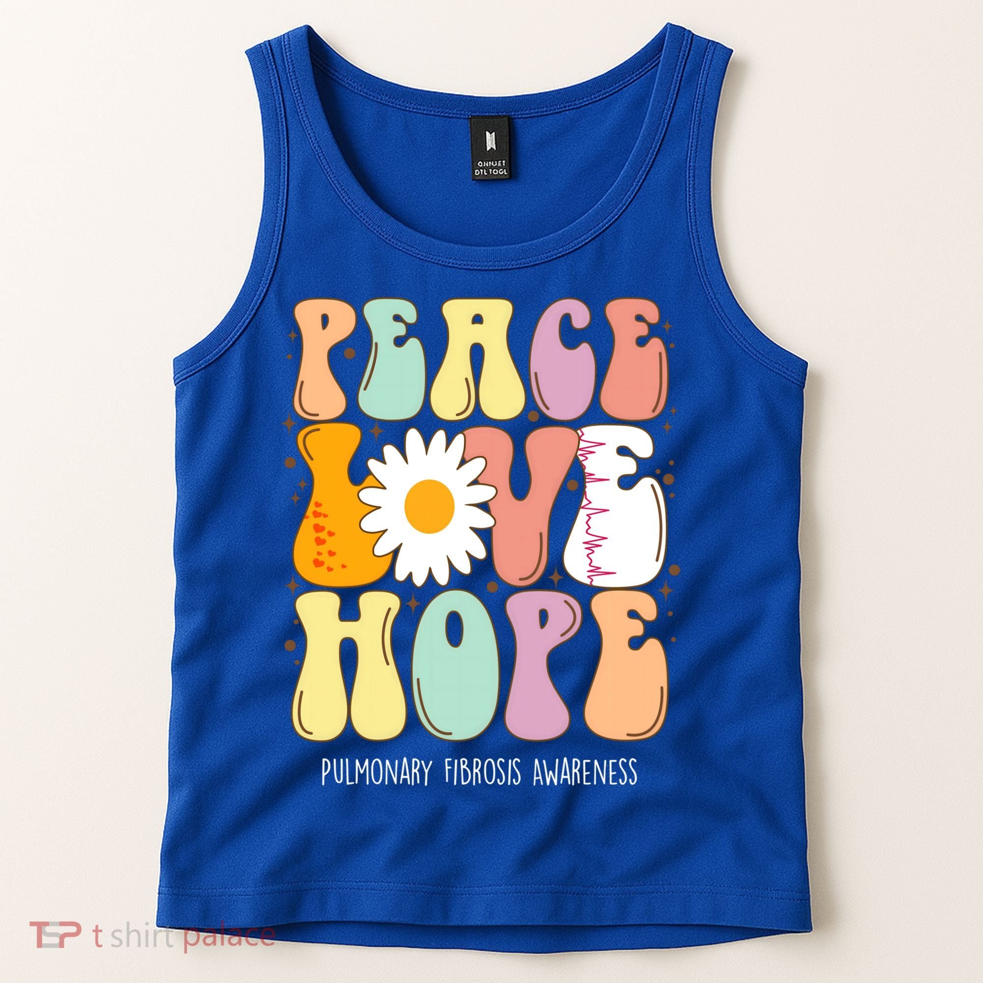 Peace Love Hope Pulmonary Fibrosis Awareness Gift Tank Top