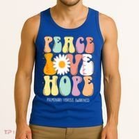 Peace Love Hope Pulmonary Fibrosis Awareness Gift Tank Top thumb 3